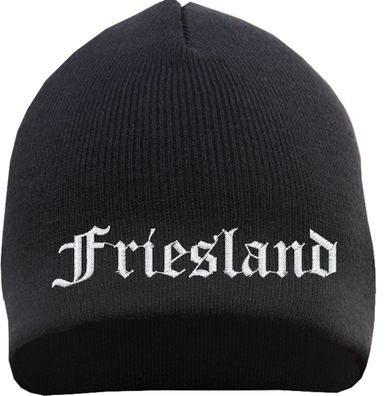 Friesland Beanie Mütze - Altdeutsch - Bestickt - Strickmütze Wintermütze