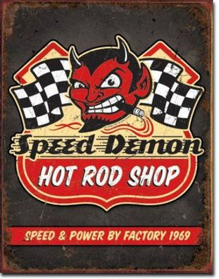 Blechschild 31 x 40, Speed Demon Hot Rods, USA Werbeschild Art. #1744