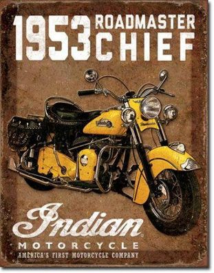 Blechschild 31 x 40, 1953 Indian Roadmaster, USA Werbeschild Art. #1932