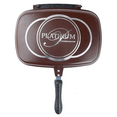 Doppelpfanne 32 cm Aluguss Wendepfanne Pfanne Grillpfanne antihaft Doppelseitige