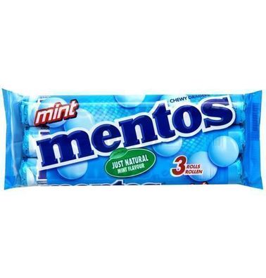 Mentos Minze Kaugummi Bonbons 3x38 g - Frischer Genuss aus Deutschland