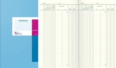 König & Ebhardt 8610500 Portobuch Blattgröße 16,5 x 29,7 cm hellblau, magenta