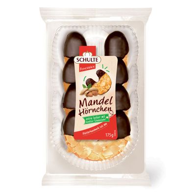 Schulte Mandelhörnchen mit Marzipan Mandeln Zarbitterschokolade 175g