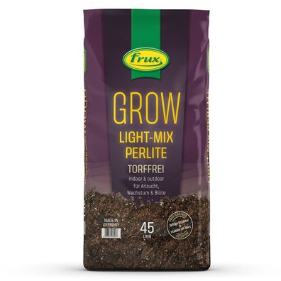 frux® GROW LIGHT-MIX Perlite Cannabis Substrat torffrei - 45 Liter