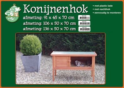 Kaninchenstall Bausatz mit Kunststoffschublade braun 91 cm Outdoor Gebr de boon