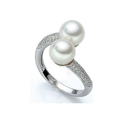 Luna-Pearls - M S2 R AR0007 - Ring - 750 Weißgold - Südsee-Perlen 8mm