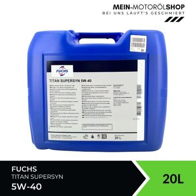 Fuchs Titan Supersyn 5W-40 20 Liter