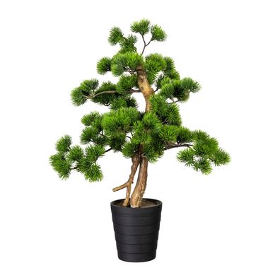 Bonsai Kiefer Kunstpflanze 60x40 cm im schwarzen Topf 13,5x15 cm