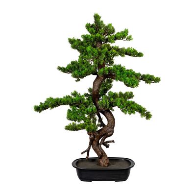Bonsai Myrte 85x55 cm in schwarzer Schale – Pflegeleichte Kunstpflanze