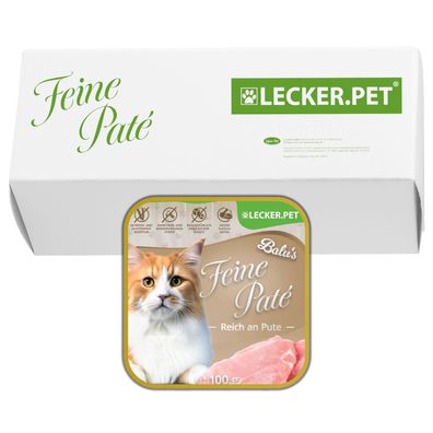 17 - 68 Stk. Lecker. Pet® Balu's Feine Paté Reich an Pute Katzenfutter Nassfutter