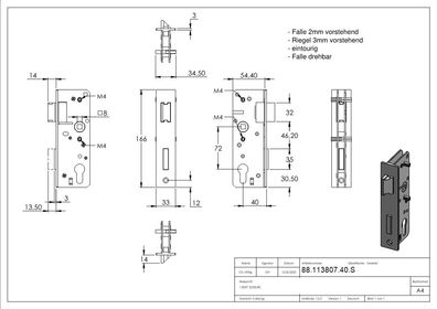 AMF Schloß Riegel und Falle sind verzinkt | AMF Artikel: 10645