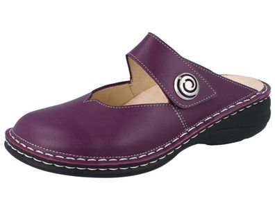 FINN Comfort Canaro Damen Hausschuhe Clog lila viola Nappa Glattleder