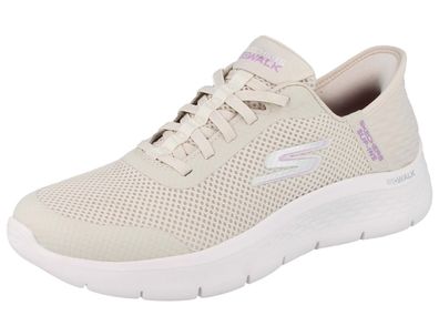 Skechers Slip Ins Go Walk Flex Damen Schlupfsneaker Halbschuhe Slipper beige