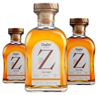 3 x Ziegler Alter Apfel Obstbrand