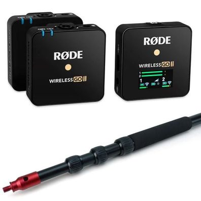 Rode Mikrofon-System Wireless GO II mit Boompole und Adapter