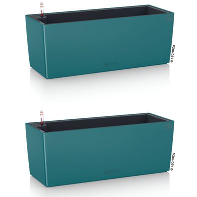 2 x LECHUZA® Blumenkasten Balconera Color 50 Petrolblau AllinOne Artikel EAN 40087