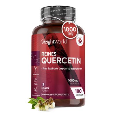 Quercetin 1000mg - 180 Vegane Kapseln - 3 Monate Vorrat - WeightWorld