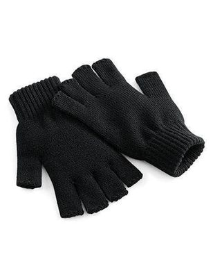 Fingerlose Handschuhe Unisex Schwarz Gloves Warm Strick Fingerless Herren Damen