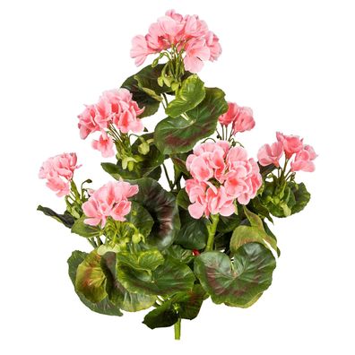 Geranienbusch 40cm rosa UV-beständige Kunstpflanze für Garten