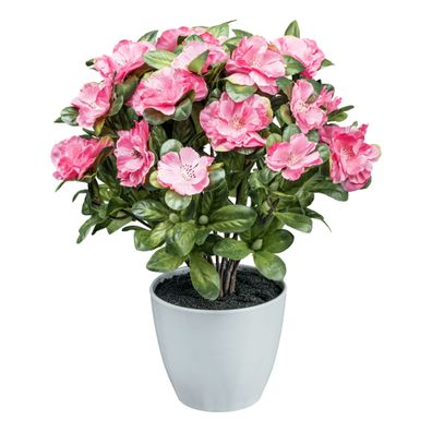 Azaleenbusch 32 cm dunkelrosa Kunstpflanze im Topf 11x9,5 cm