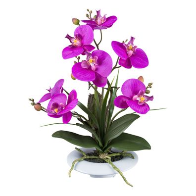 Lila Orchidee im Keramiktopf, 41 cm – Pflegeleichte Dekoration