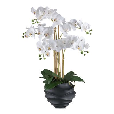 Phalaenopsis Orchidee 70 cm in Weiß - Real Touch Kunstpflanze