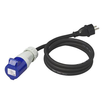 Adapterkabel 150cm 3x2,5mm² von Schuko Stecker nach CEE