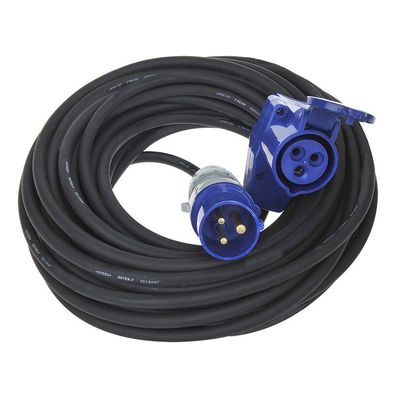 CEE Verlängerungskabel 10M mit Winkelkupplung + Schuko Steckdose 3x1,5mm²