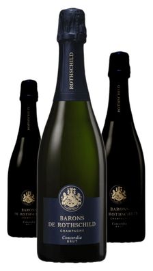 3 x Champagne Barons de Rothschild Concordia Brut