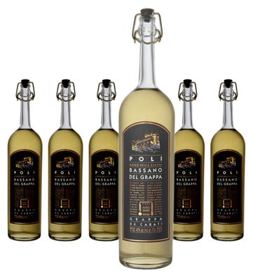 6 x Poli Grappa Bassano 24 carati matured in Barrique