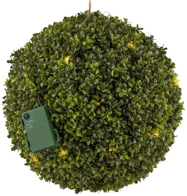 Buchsbaumkugel Ø 35cm mit 35 LEDs, 3 AA Batterie, 6h Timer