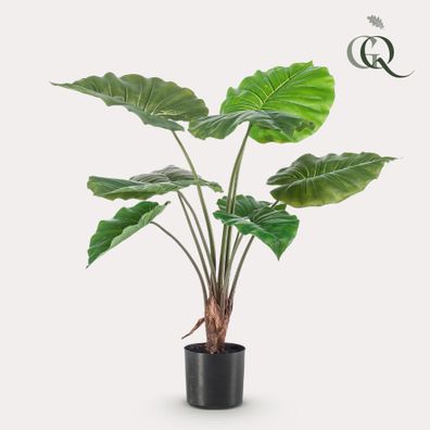 Kunstpflanze Alocasia Frydek - 70 cm hohe Deko-Pflanze für Ihr Zuhause – immer grün u