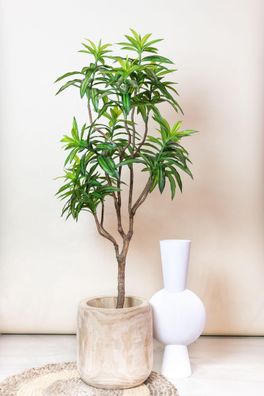 Dracaena-Drachenbaum-Kunstpflanze - Grün 130 cm