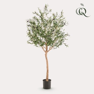 Kunstpflanze Olea europaea - 180 cm Olivenbaum für pflegeleichte Raumgestaltung und E
