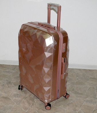 Royal Swiss A070 Diamant Reise Koffer 360° Rollen Ultraleicht Rosa Gold XL 28"