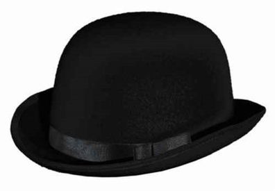 Hut Melone schwarz mit Ripsband