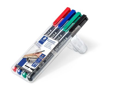 Staedtler® 314 WP4 Feinschreiber Universalstift Lumocolor® - permanent, B, 4 Farben