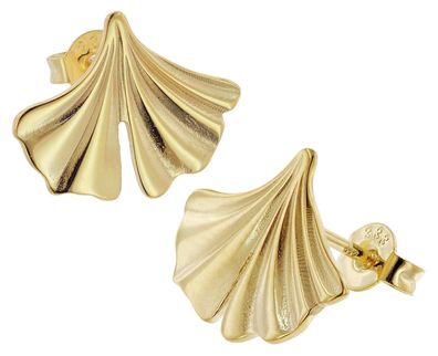 trendor Schmuck Damen-Ohrringe Gold 333/8K Ginkgo Ohrstecker 15203