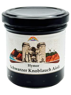 Hymor Schwarzer Knoblauch Aioli 135g Glas Knoblauch-Creme 90 Tage fermentiert