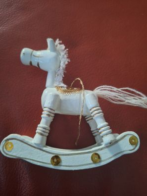 Baumbehang Schaukelpferd weiß Höhe 9,5cm