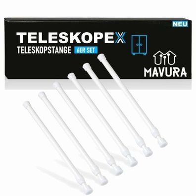 Teleskopex 6Stk Stange Teleskopstange Duschvorhangstange Klemmstange Spannstange