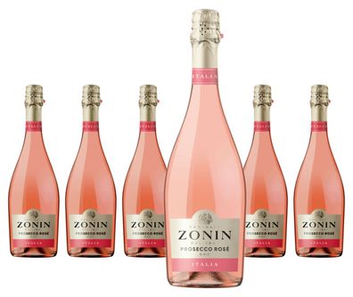 6 x Zonin Prosecco Spumante DOC Extra Dry Millesimato Rosato – 2023