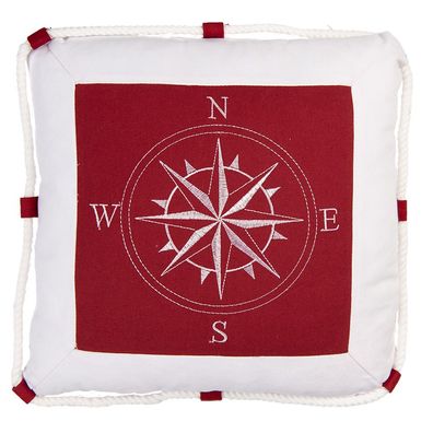 Clayre & Eef Dekokissen 40x40 cm Weiß Rot Stoff (Gr. 40x40x10 cm)