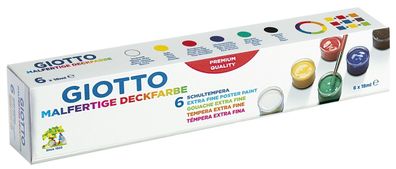 giotto 104888501 Malfertige Deckfarben 6er Sortiment