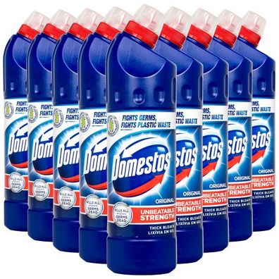 9x Domestos Original Thick Bleach WC-Reiniger 750ml