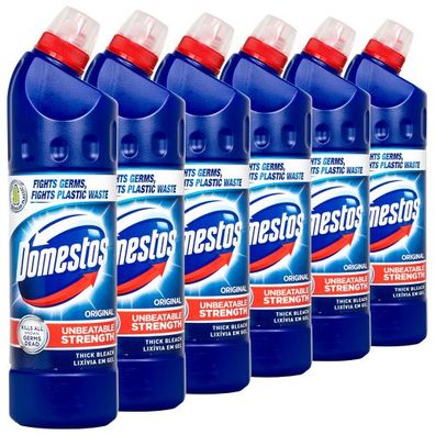 6x Domestos Original Thick Bleach WC-Reiniger 750ml