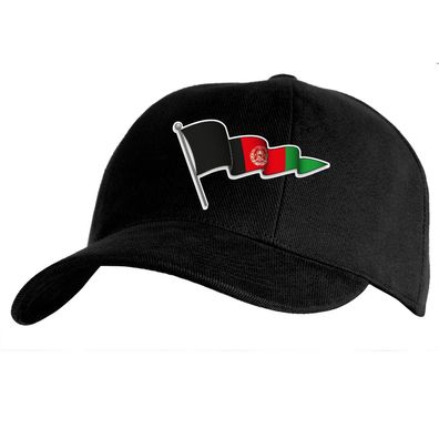 Baseballcap in Schwarz mit Print - Wehende FLAGGE Afghanistan - 52241
