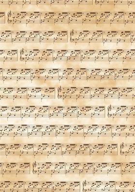 Heyda 204878935 Transparentpapier "Noten" A4 (21 x 31 cm inkl. Codierleiste) antik
