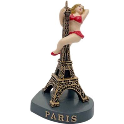Frau beim Poledance auf Eiffelturm