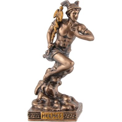 Miniatur Hermes griechischer Schutzgott des Verkehrs und der Reisenden mit Hermesstab